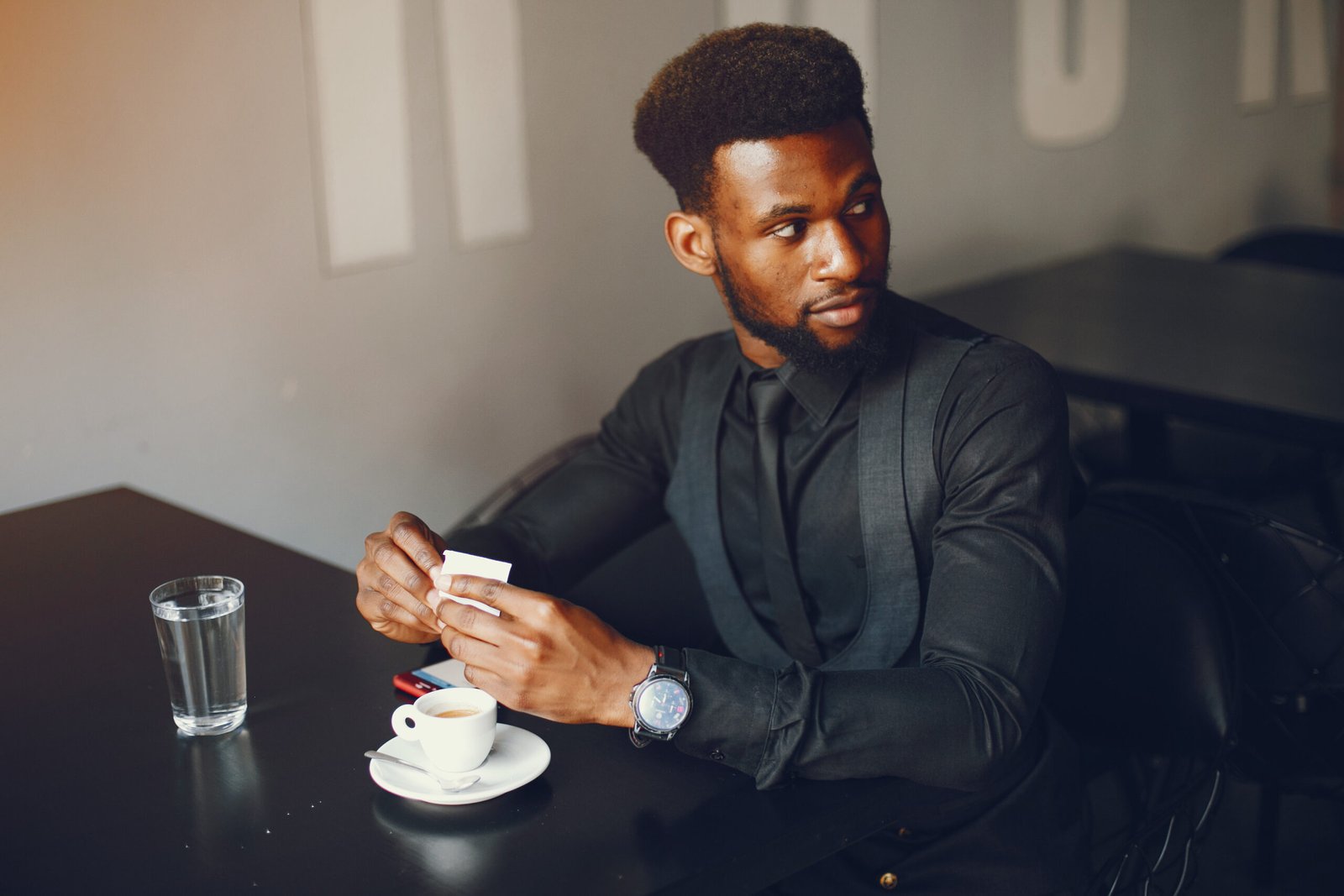 man in coffee shop